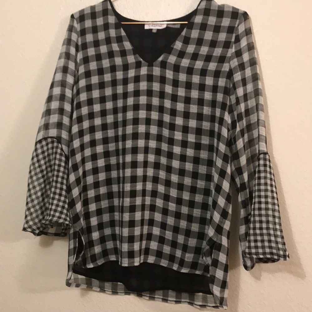 Calvin Klein gingham print blouse